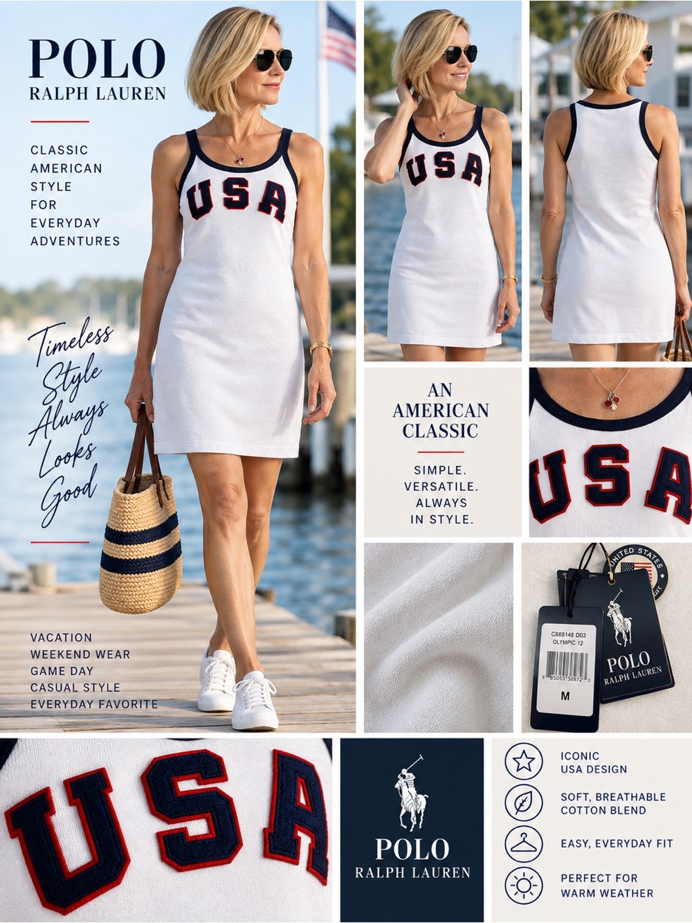 NWT Ralph Lauren USA Olympic Collection Dress